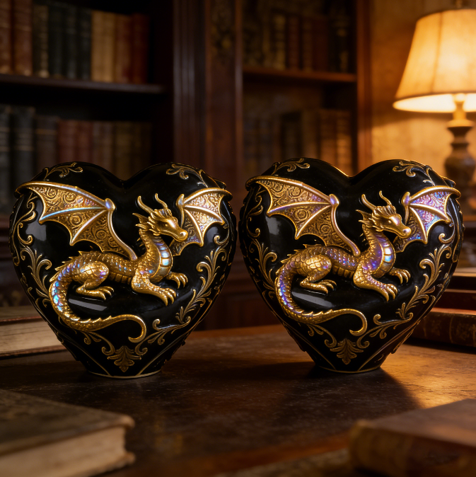 Heart-Shaped Flying Dragon Ornament Resin Mold