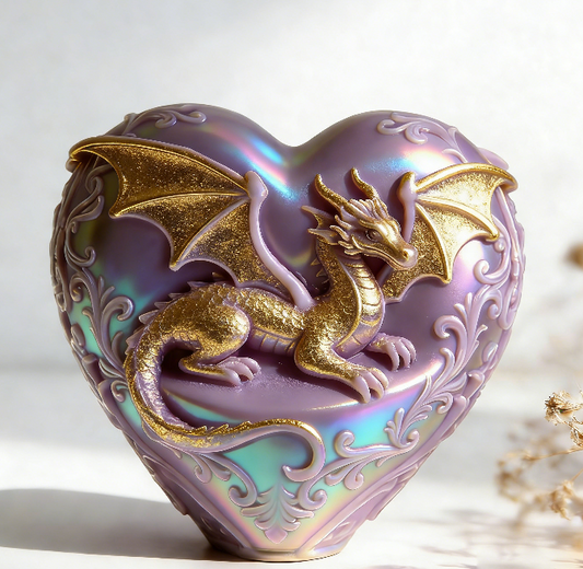 Heart-Shaped Flying Dragon Ornament Resin Mold