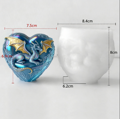 Heart-Shaped Flying Dragon Ornament Resin Mold