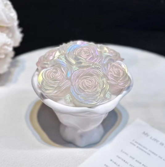 A Bouquet of Roses Storage Jar Resin Mold