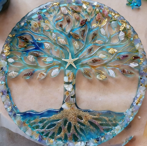 Molde de resina para manualidades decorativas del árbol de la vida 