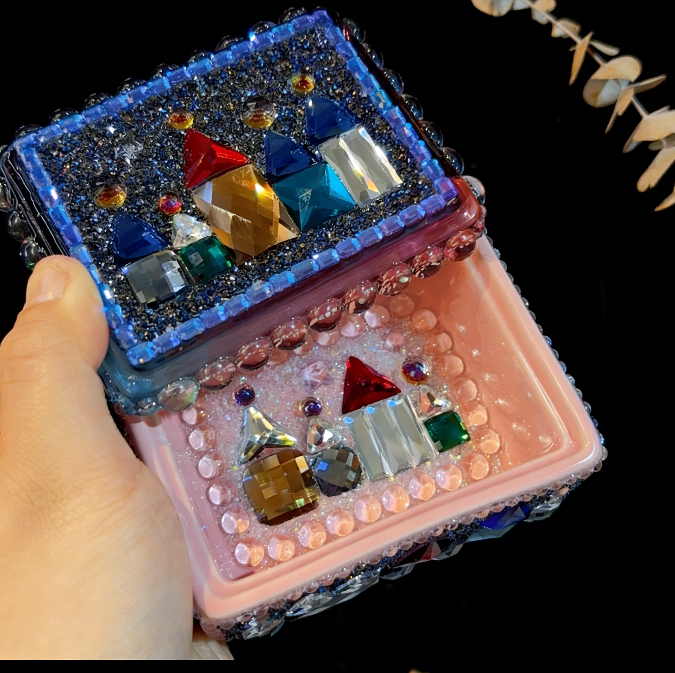 Handmade Diamond Rectangular Castle Diamond Storage Resin Mold