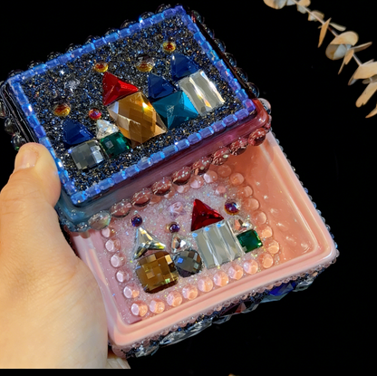 Handmade Diamond Rectangular Castle Diamond Storage Resin Mold