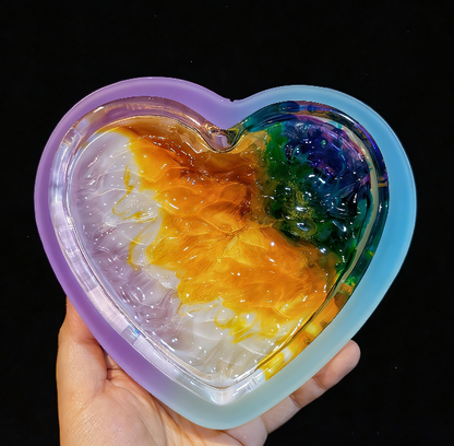 Molde de resina para bandeja de amor con ondas de agua hecho a mano 