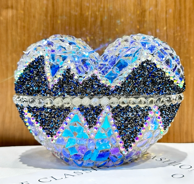 Handmade Diamond Heart-Shaped Storage Jar Resin Mold