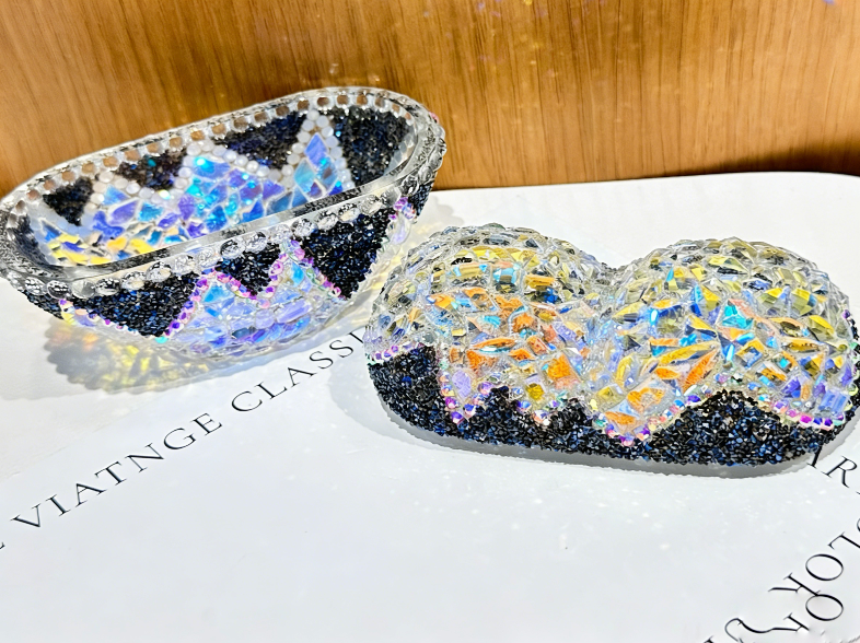 Handmade Diamond Heart-Shaped Storage Jar Resin Mold