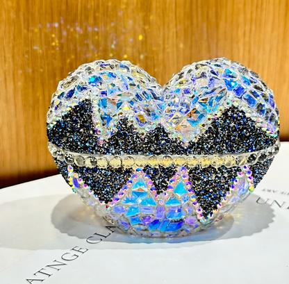 Handmade Diamond Heart-Shaped Storage Jar Resin Mold
