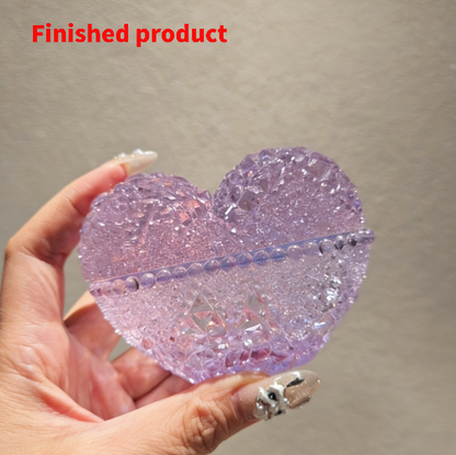 Handmade Diamond Heart-Shaped Storage Jar Resin Mold