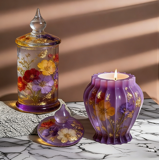 Resin Java Intra Mart Striped Storage Jar Resin Mold