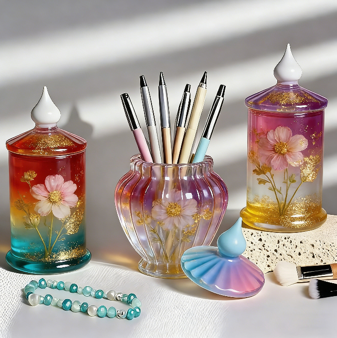 Striped Storage Jar Resin Mold