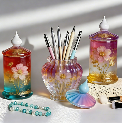 Striped Storage Jar Resin Mold