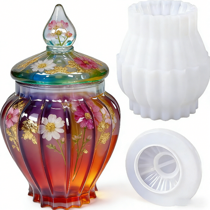 Striped Storage Jar Resin Mold