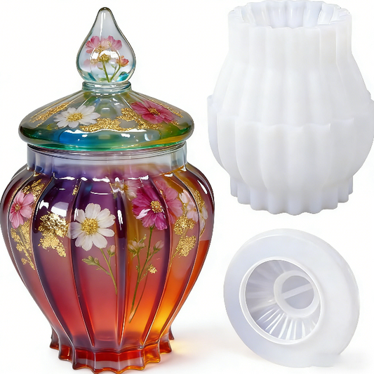 Striped Storage Jar Resin Mold