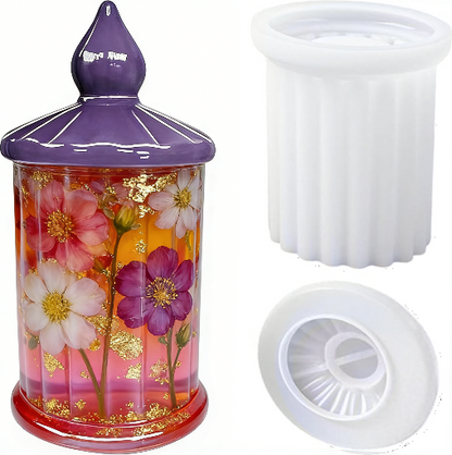 Striped Storage Jar Resin Mold