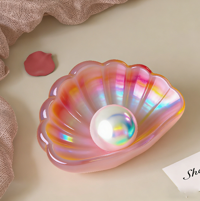 Shell-Shaped Heart Storage Tray Resin Mold