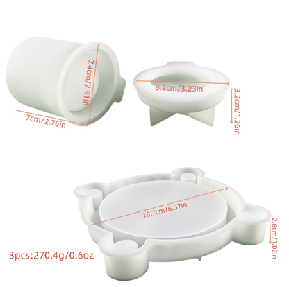 Full Heart-Shaped Storage Jar Resin Mold Set