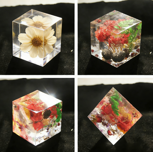 3pcs 3D Cube Ornament Resin Mold