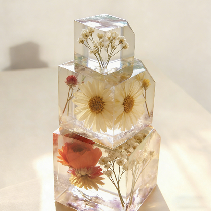3pcs 3D Cube Ornament Resin Mold