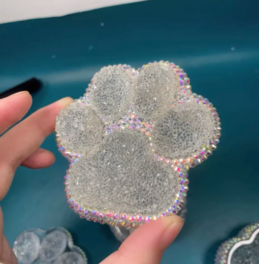 Molde de resina para caja de almacenamiento con forma de pata de gato de diamante hecho a mano 