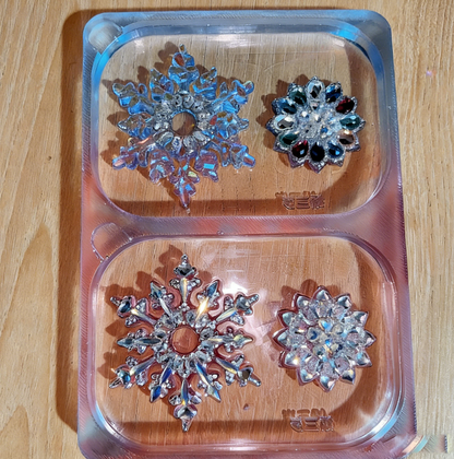 Handmade  Diamond Mini Double-Layer Rotating Snowflake Ornament Resin Mold