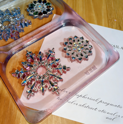 Handmade  Diamond Mini Double-Layer Rotating Snowflake Ornament Resin Mold