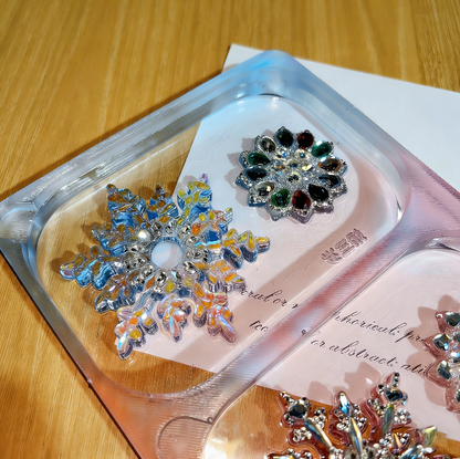 Handmade  Diamond Mini Double-Layer Rotating Snowflake Ornament Resin Mold