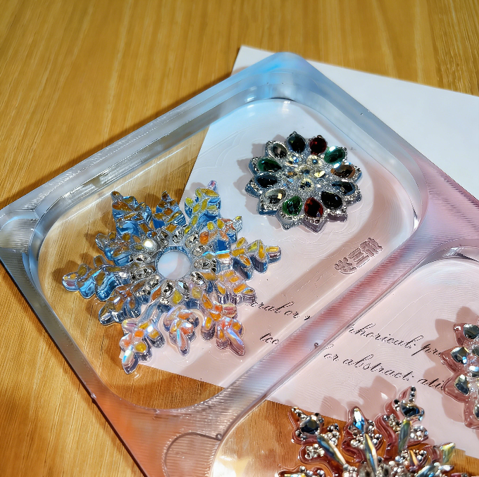 Handmade Diamond Double-Layer  Rotating Snowflake Hanging Ornament Resin Mold
