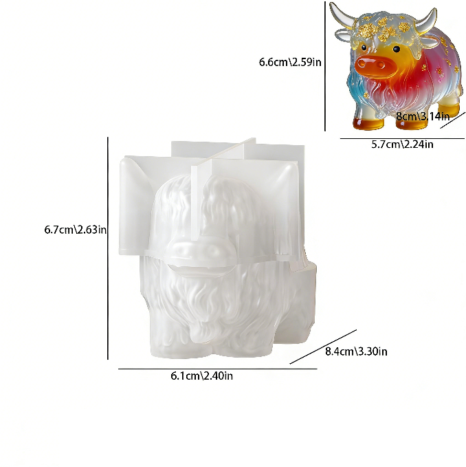 Adorable Yak Figurine Resin Mold