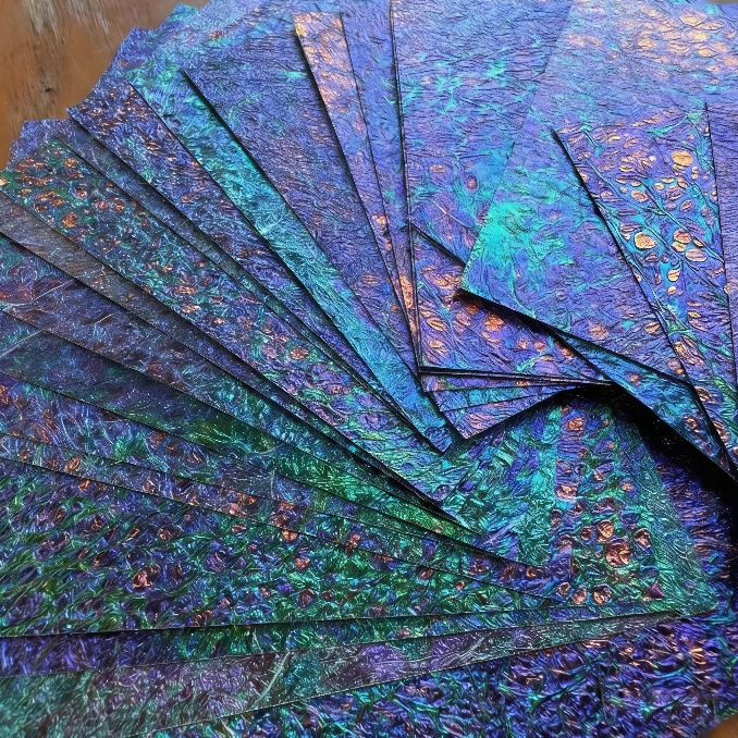 Iridescent Dichroic Film for Resin Art – Blue-Green Shimmer Effect