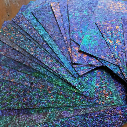 Iridescent Dichroic Film for Resin Art – Blue-Green Shimmer Effect
