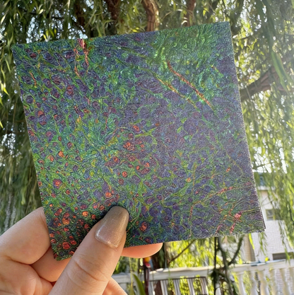 Iridescent Dichroic Film for Resin Art – Blue-Green Shimmer Effect