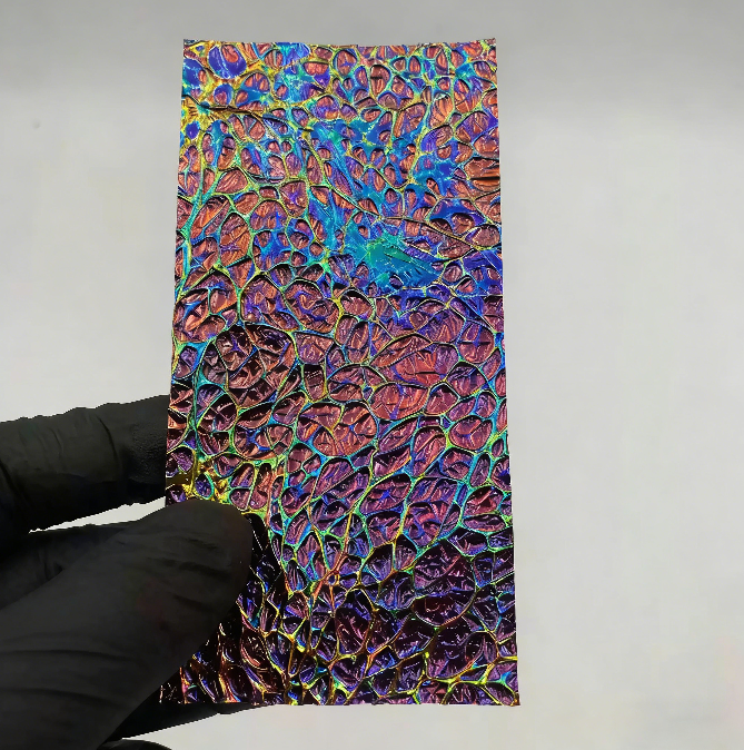 Iridescent Dichroic Film for Resin Art – Cyan-Blue-Violet Shimmer Effect