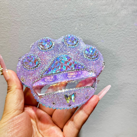 Handmade Diamond Cat Paw-Shaped Phone Holder Resin Mold