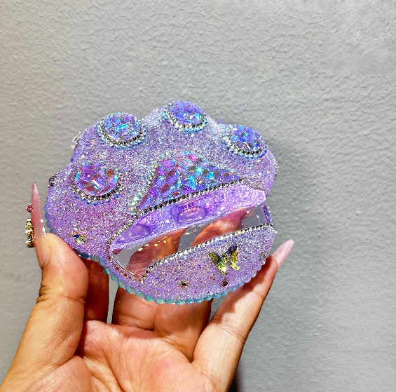 Handmade Diamond Cat Paw-Shaped Phone Holder Resin Mold