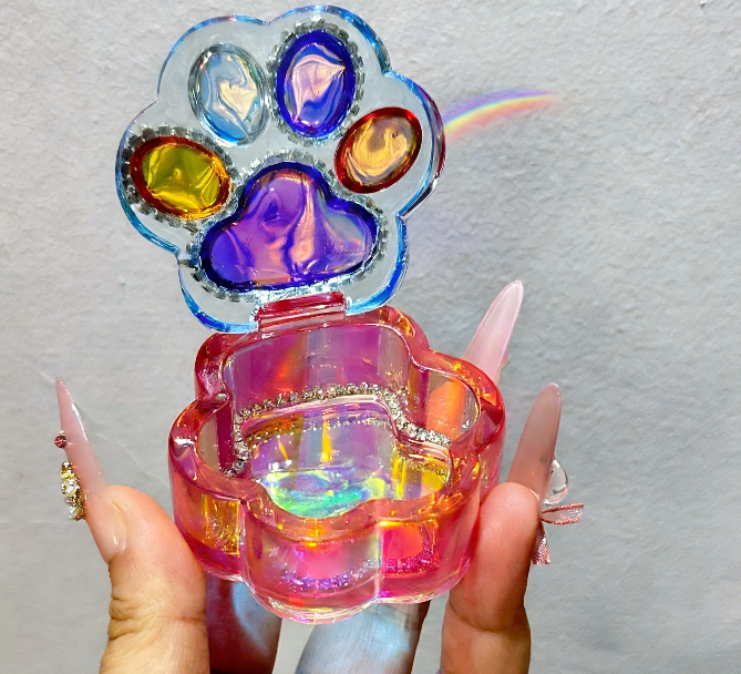 Handmade Cat Paw Shape Flip-TopBox Storage Resin Mold