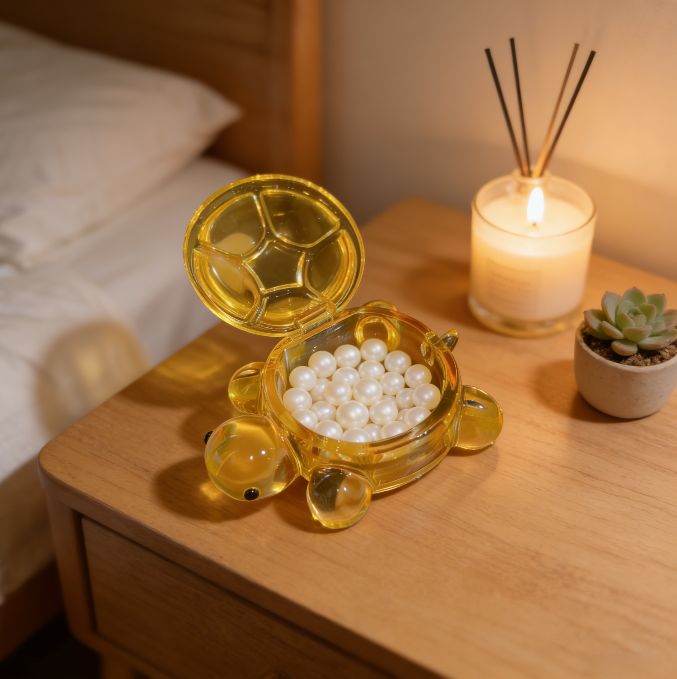 Handmade Cute Turtle Flip-Top Box Storage Resin Mold