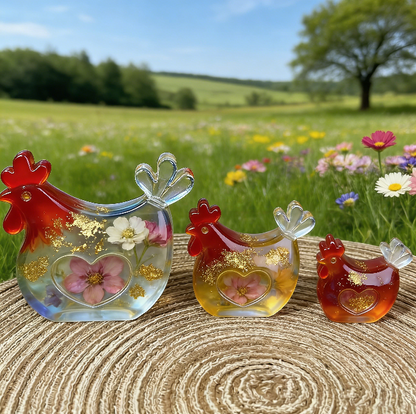3pcs Chicken Family Ornament Resin Mold