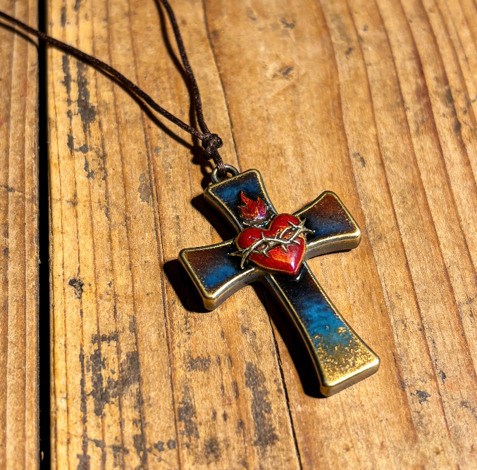 Handmade Sacred Heart Cross Pendant Resin Mold