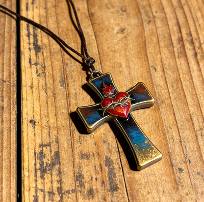 Handmade Sacred Heart Cross Pendant Resin Mold