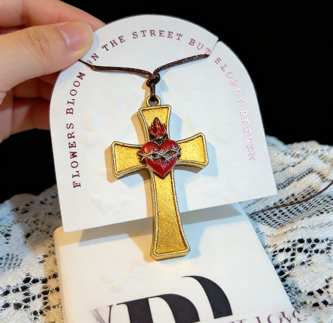 Handmade Sacred Heart Cross Pendant Resin Mold