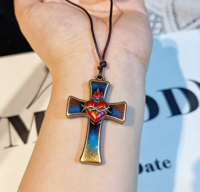 Handmade Sacred Heart Cross Pendant Resin Mold