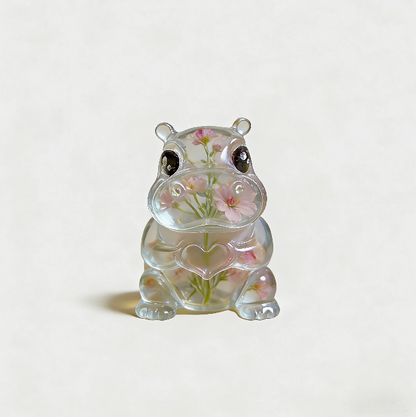 Handmade Heart Gesture Hippo Resin Ornament Mold