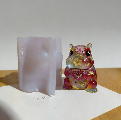 Handmade Heart Gesture Hippo Resin Ornament Mold