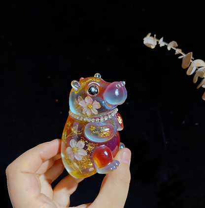 Handmade Heart Gesture Hippo Resin Ornament Mold