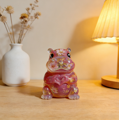 Handmade Heart Gesture Hippo Resin Ornament Mold