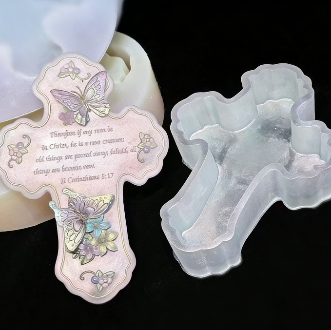 Handmade Large Vintage Cross Resin Molds Storage Resin Mold