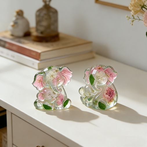 Mother & Baby Elephant Hug Ornament Resin Mold