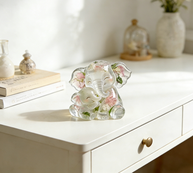 Mother & Baby Elephant Hug Ornament Resin Mold