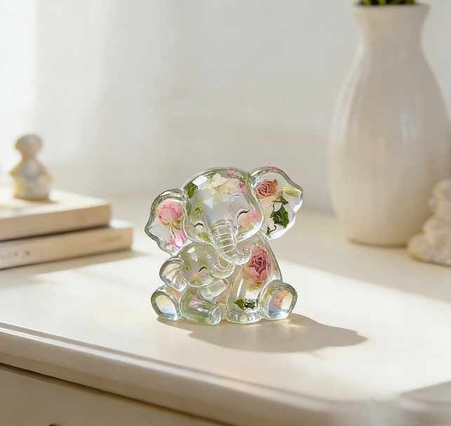 Mother & Baby Elephant Hug Ornament Resin Mold
