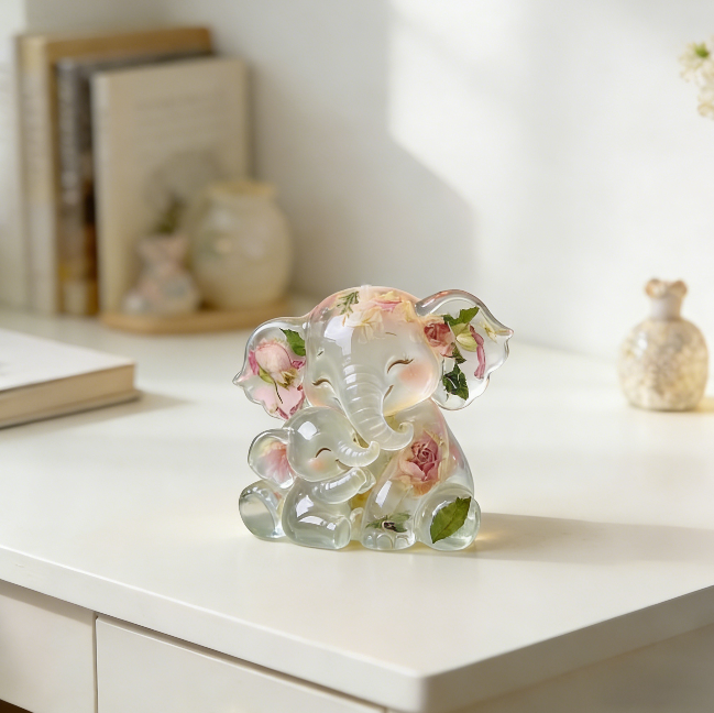 Mother & Baby Elephant Hug Ornament Resin Mold